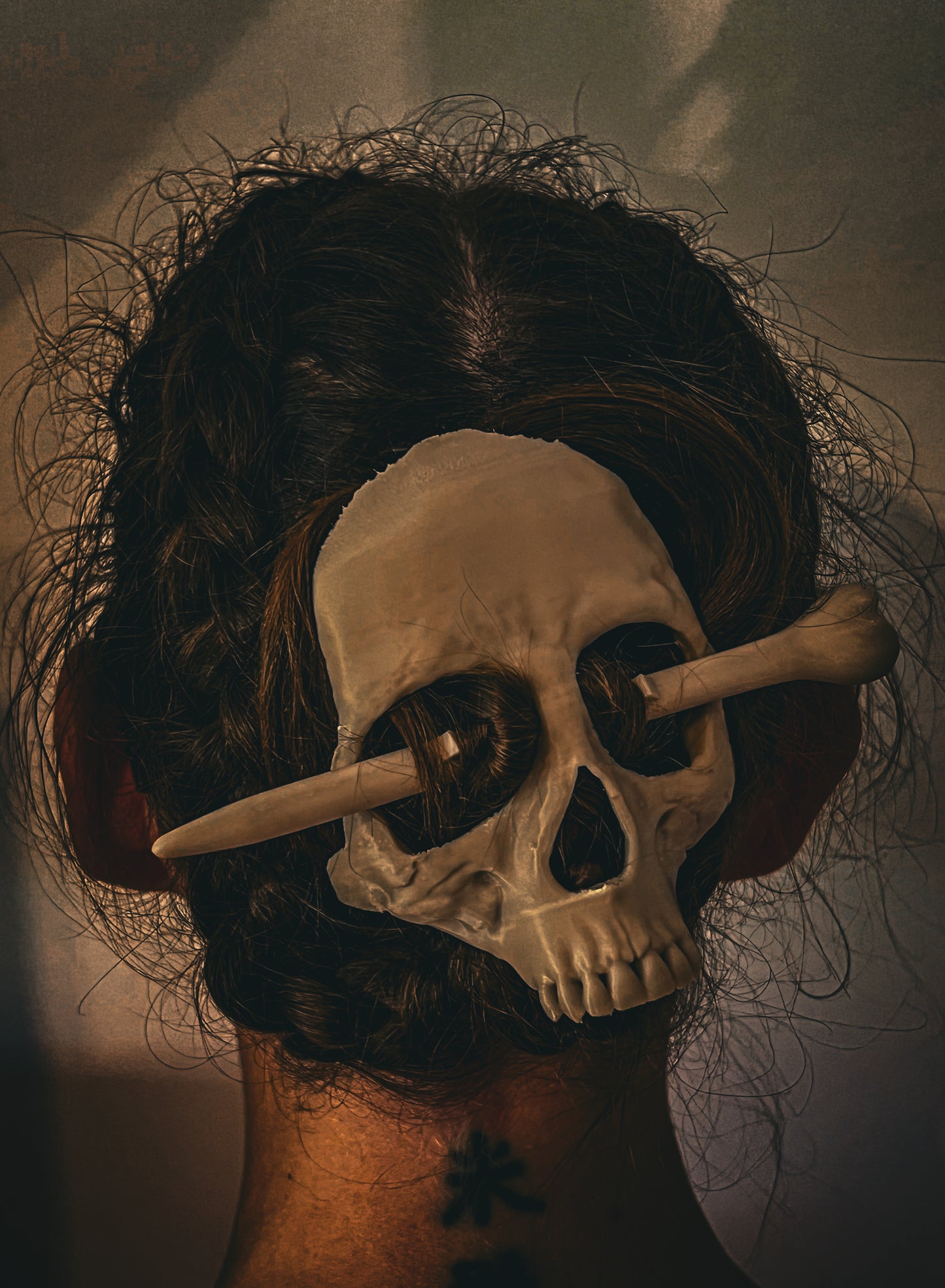 3D Printed Human Skull & Bone Hair Pin