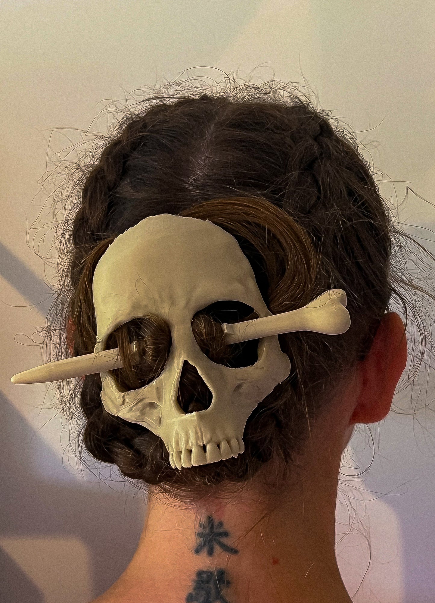 3D Printed Human Skull & Bone Hair Pin