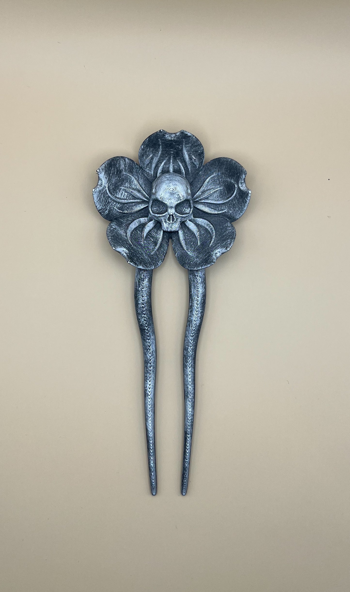 3D Printed Sakura Skull Hair Pin