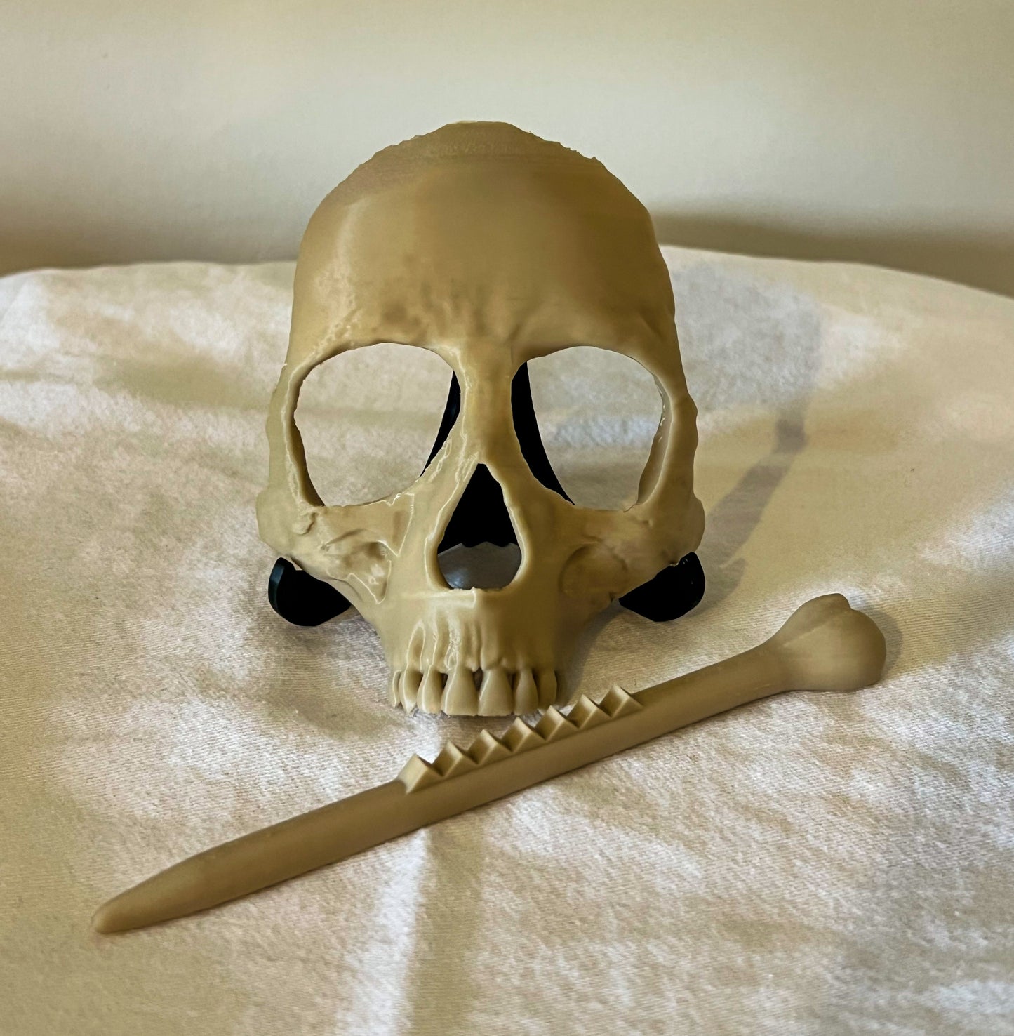 3D Printed Human Skull & Bone Hair Pin