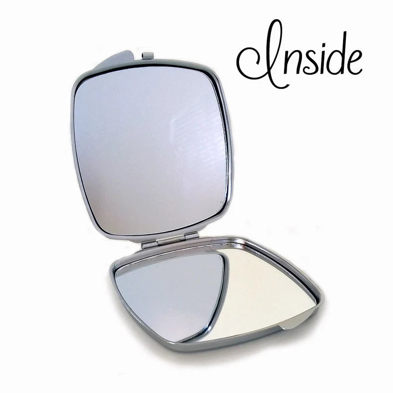 Custom Printed Curved Square Compact Mirror