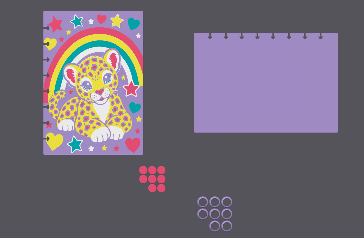 Lisa Frank Inspired Rainbow Leopard A5 Notebook Cover – 5 Colour AMS – STL & 3MF Digital Files