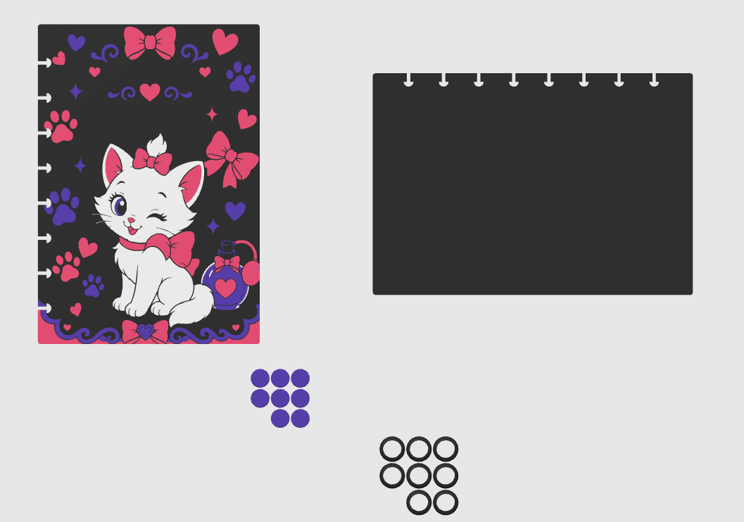 Marie Inspired A5 Notebook Cover – 4 Colour AMS – STL & 3MF Digital Files