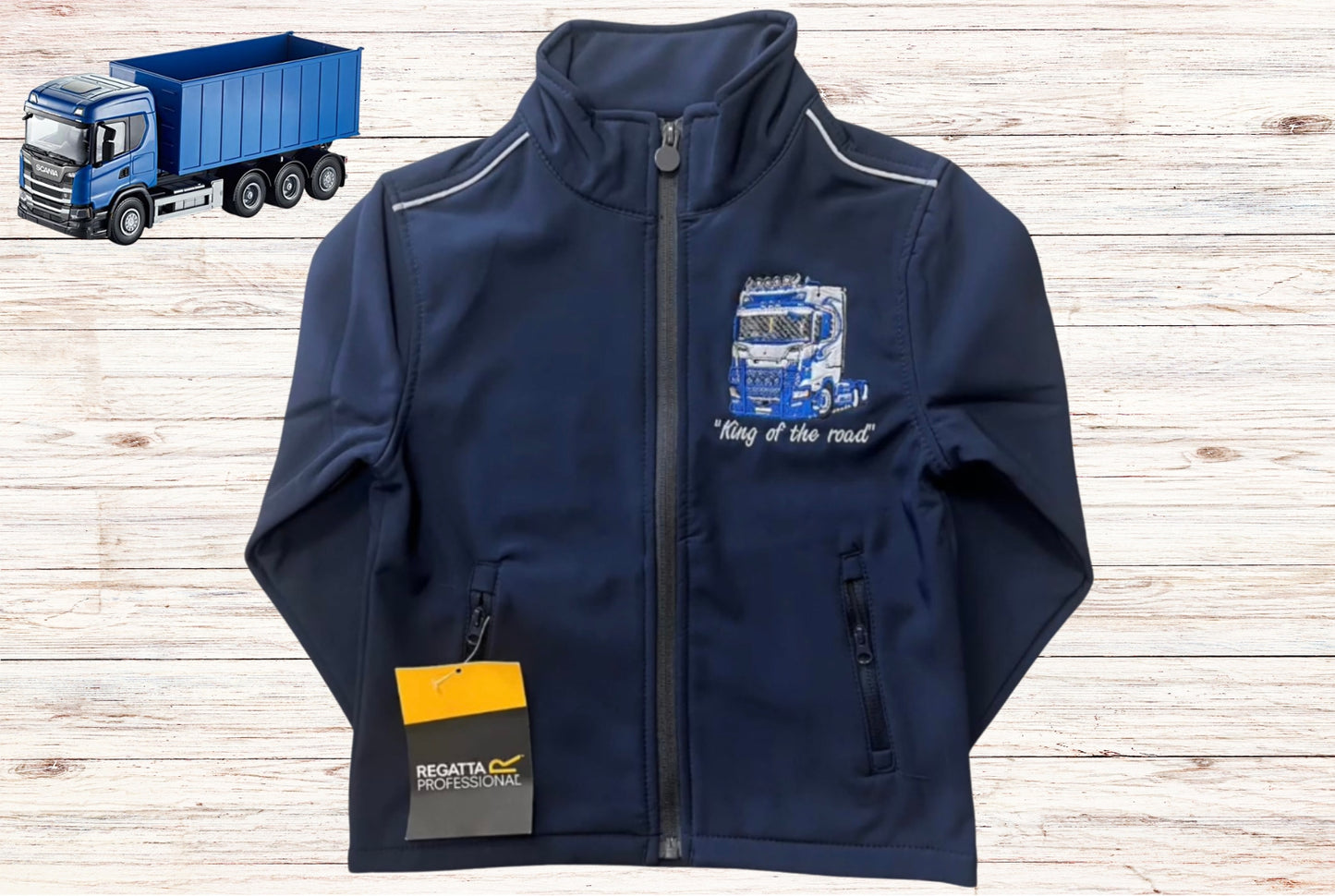 Kids "King of the road" Regatta Soft Shell Jacket - Navy