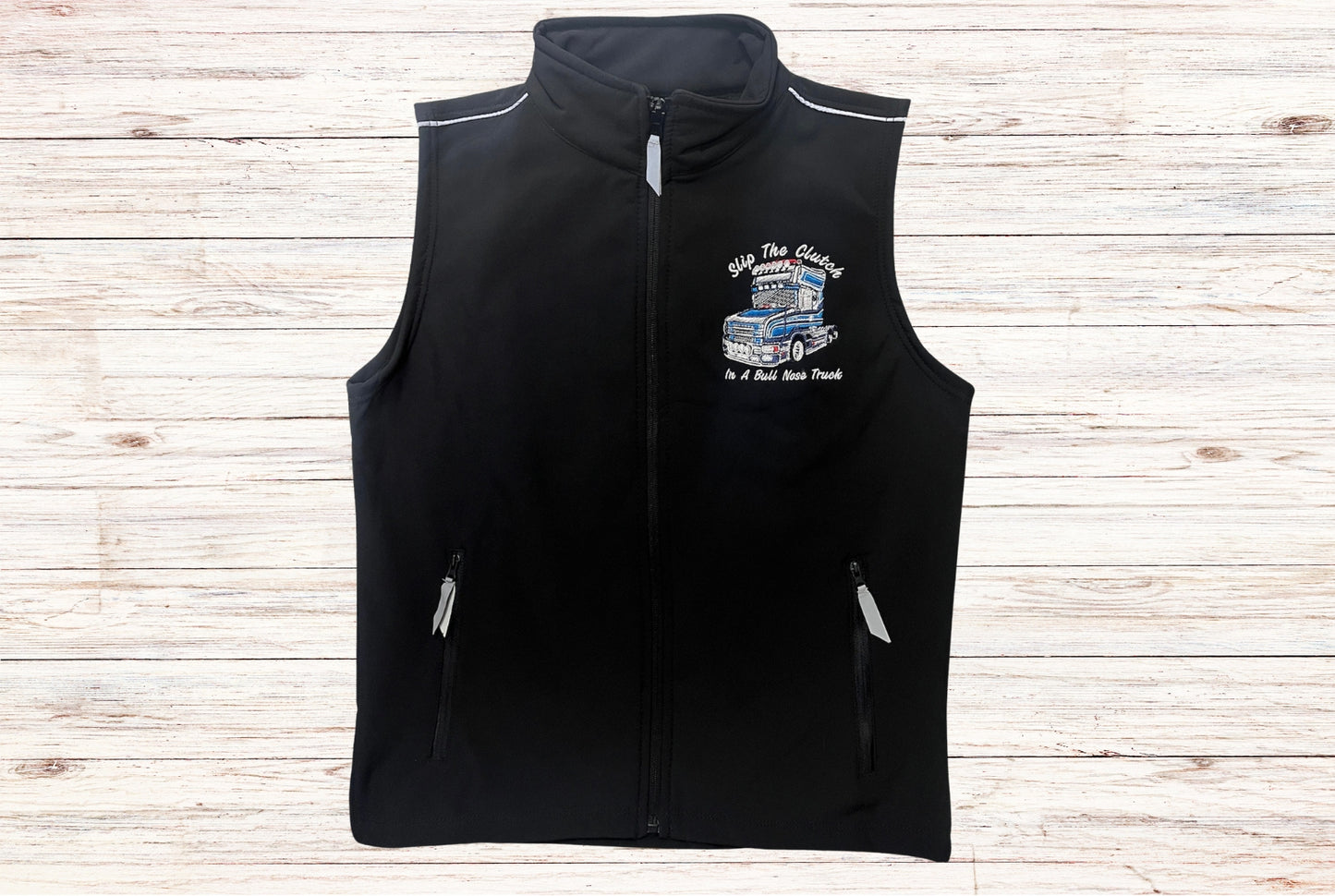 Kids "Slip The Clutch" Bull Nose Black Soft Shell Gilet