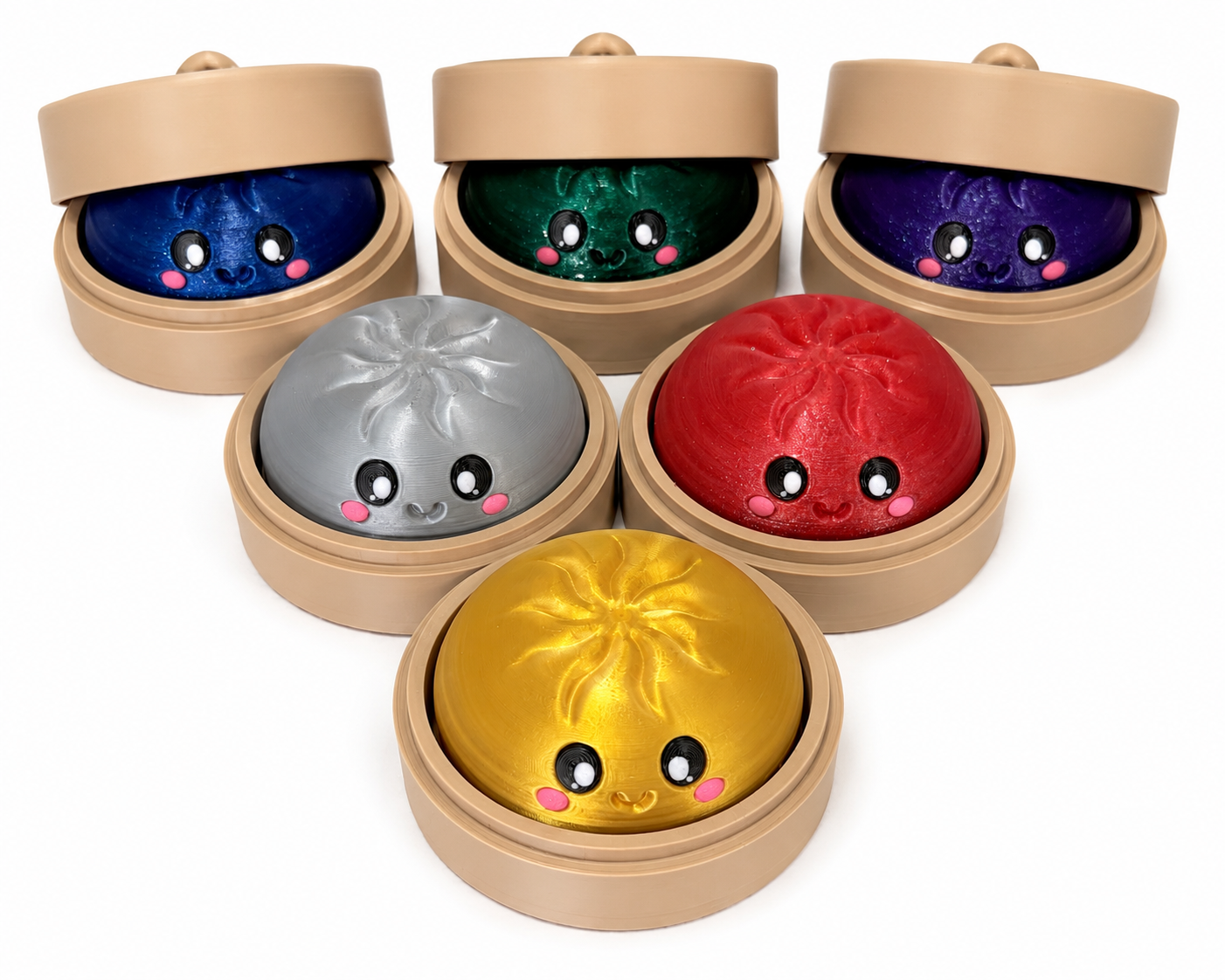 NK Creations NI Clicky Dumpling Fidget – 3D Printed Collectible Clicker Toy with Lid