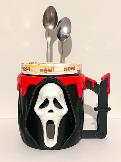 Ghostface Ice Cream Pint Holder with Hidden Spoon Storage