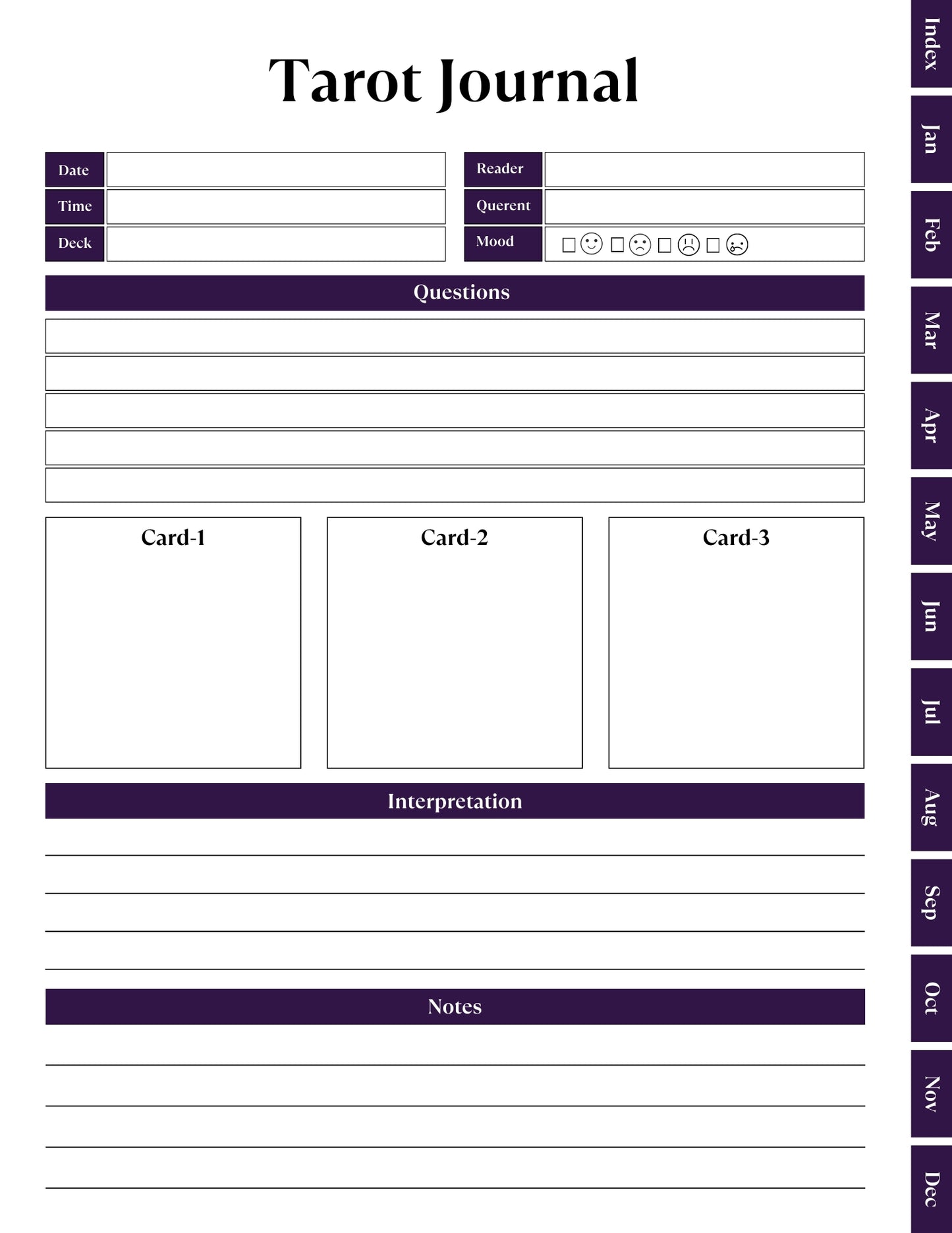 2025 Digital Tarot Digital Journal