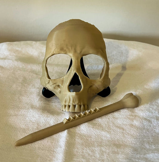3D Printed Human Skull & Bone Hair Pin