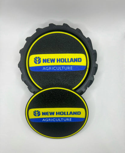 Tractor Tyre Coaster Set & Holder | Farming Gift Coasters