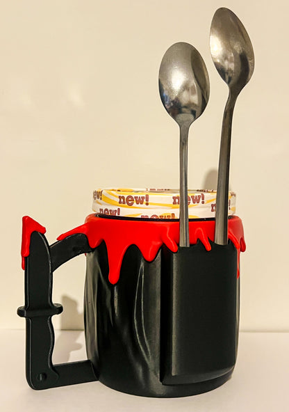 Ghostface Ice Cream Pint Holder with Hidden Spoon Storage