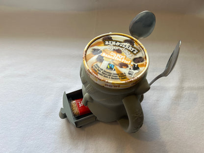 Cleo the Cat Ice Cream Pint Holder with Hidden Snack Drawer