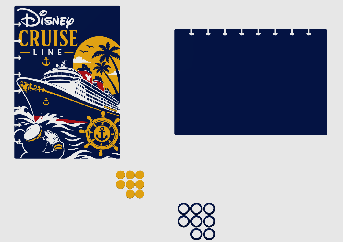 Disney Cruise Line Inspired A5 Notebook Cover – 4 Colour AMS – STL & 3MF Digital Files