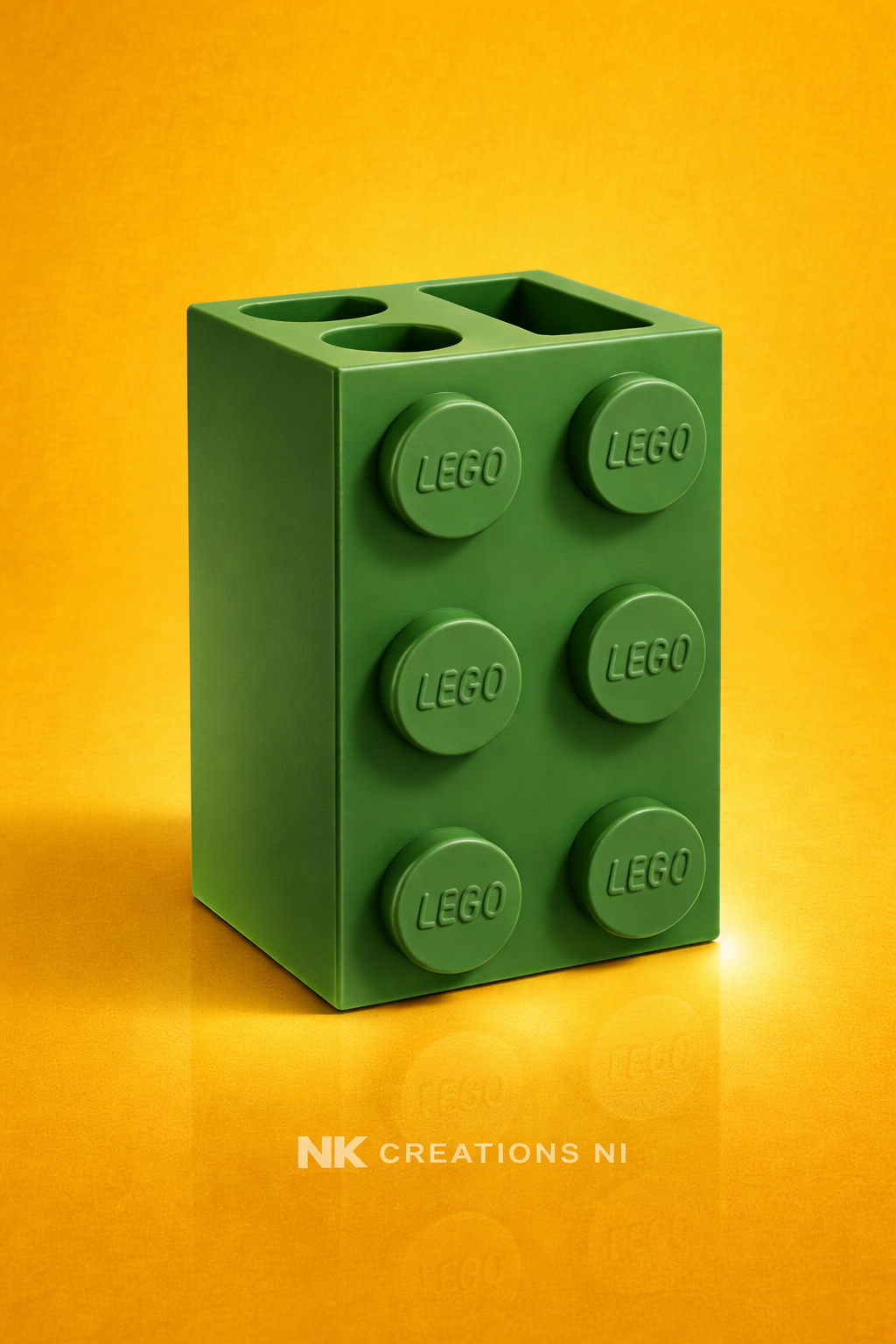 Brick style toothbrush and toothpaste holder 3D printed bathroom organiser