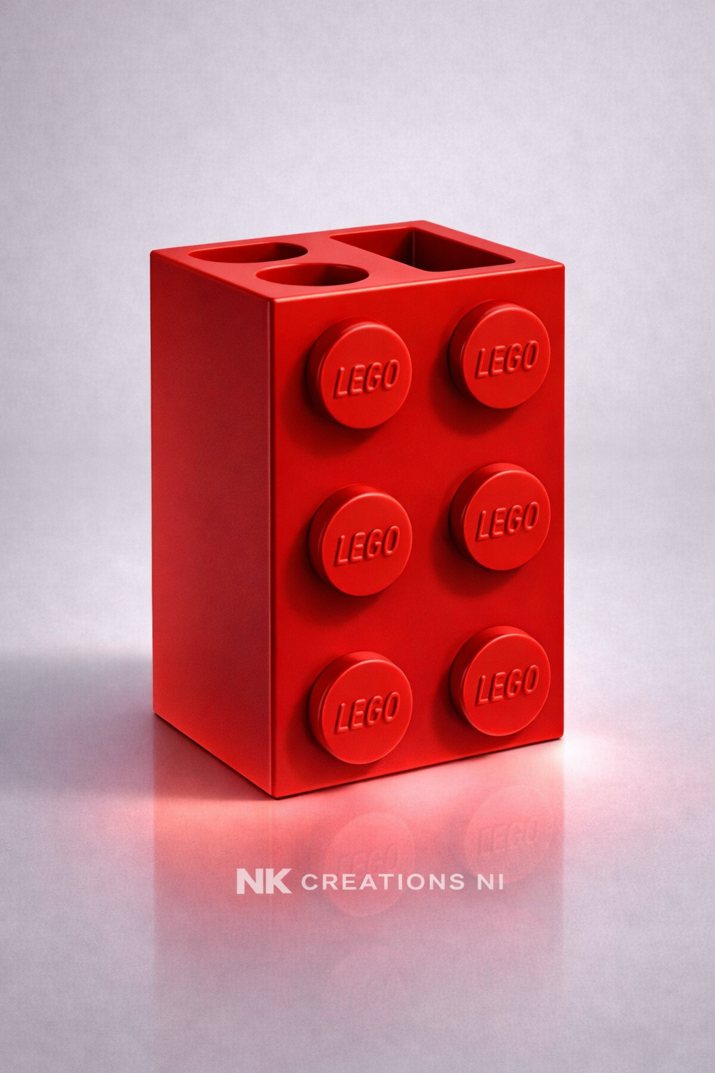 Brick style toothbrush and toothpaste holder 3D printed bathroom organiser