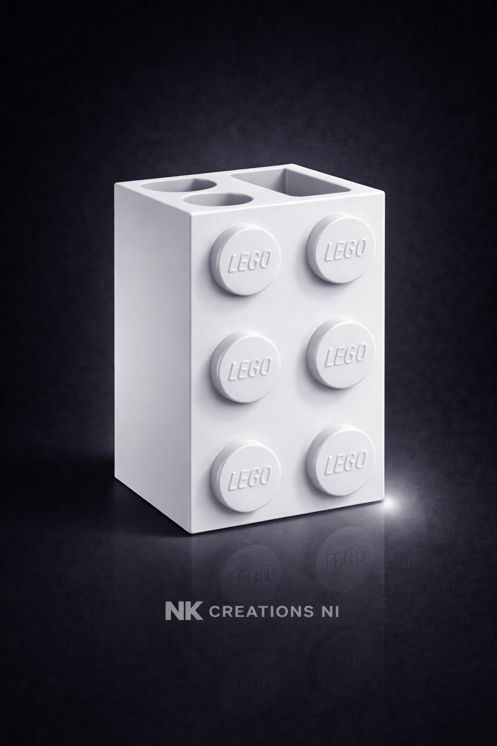 Brick style toothbrush and toothpaste holder 3D printed bathroom organiser