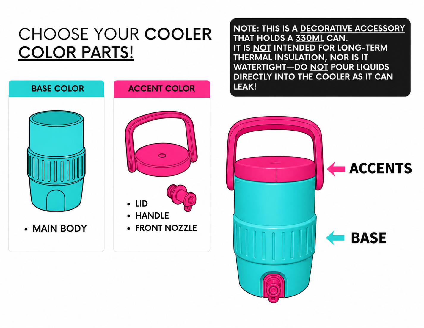 Cooler Can Holder – 3D Printed | Can Accessory | Custom Colour/Size Options