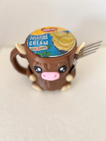 Highland Cow Ice Cream Pint Holder with Hidden Snack Drawer