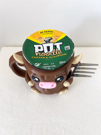 Highland Cow Ice Cream Pint Holder with Hidden Snack Drawer