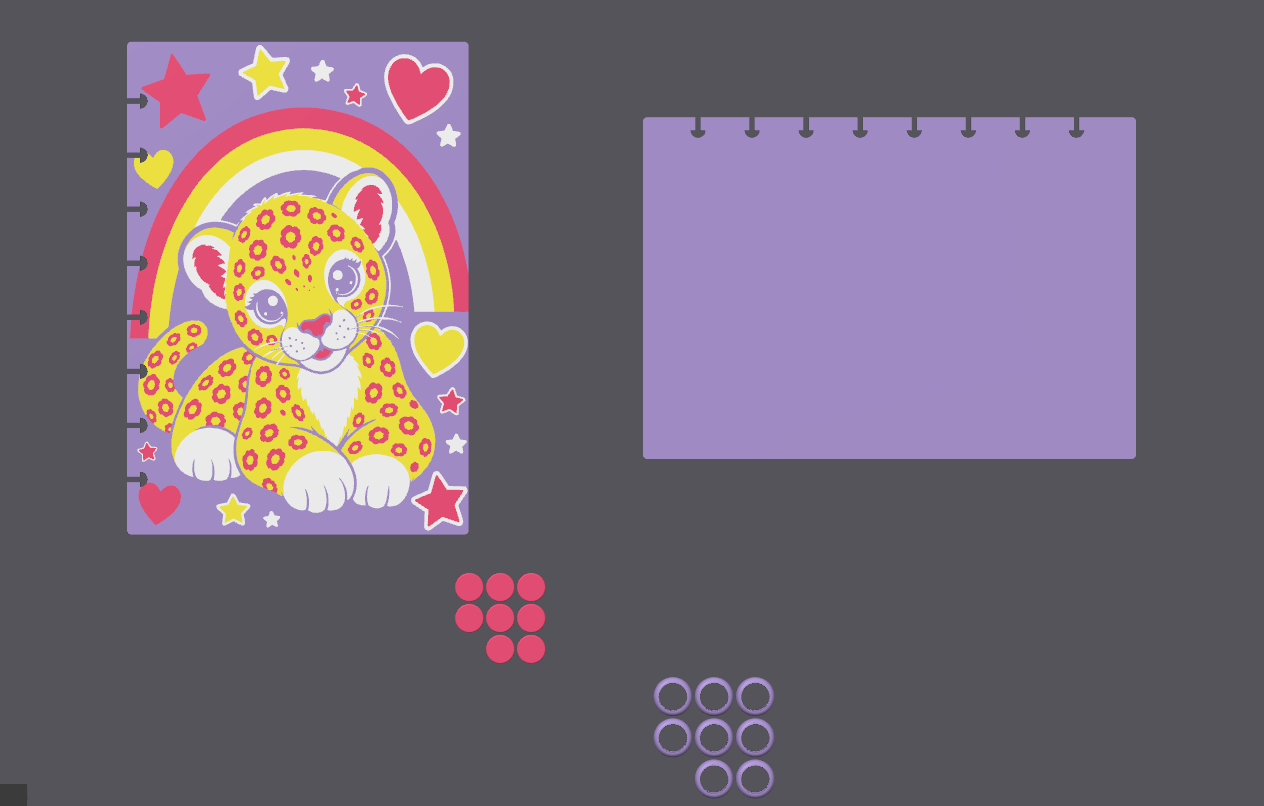 Lisa Frank Inspired Rainbow Leopard A5 Notebook Cover – 4 Colour AMS – STL & 3MF Digital Files