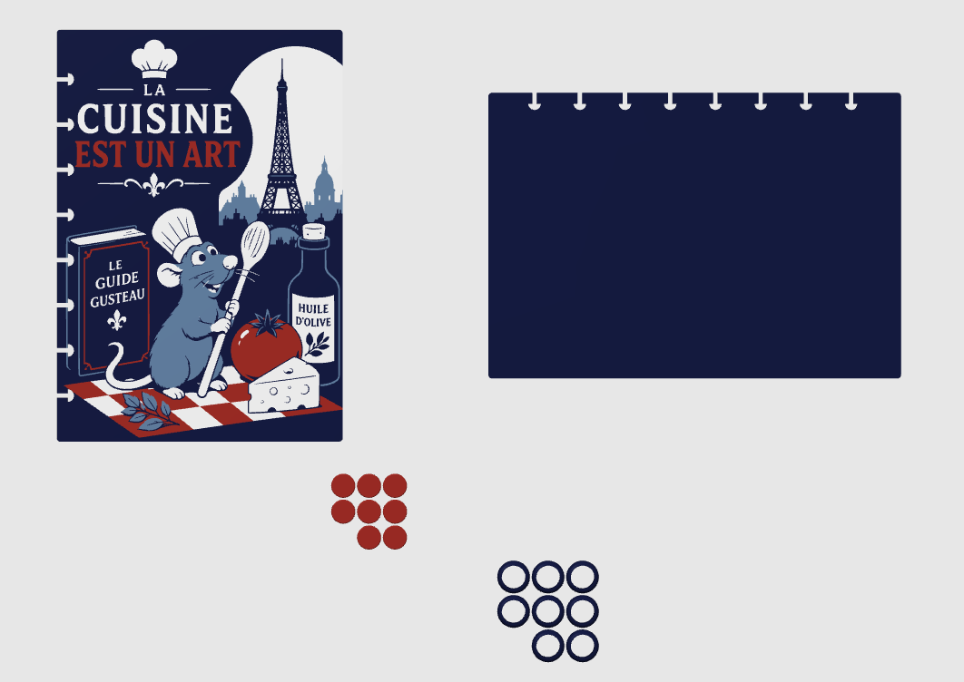 Ratatouille Inspired A5 Notebook Cover – 4 Colour AMS – STL & 3MF Digital Files