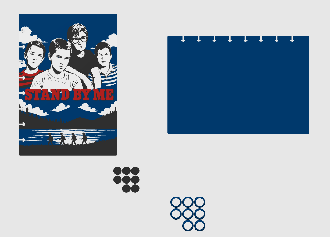 Stand By Me Inspired A5 Notepad Cover – 2 x 4 Colour Designs – STL & 3MF Files