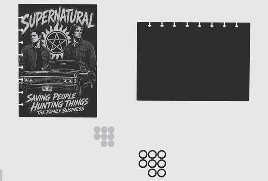 Supernatural Inspired A5 Notebook Cover – 4 Colour AMS – STL & 3MF Digital Files