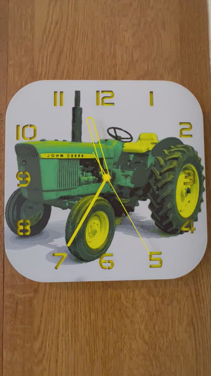 John Deere Inspired Tractor Wall Clock
